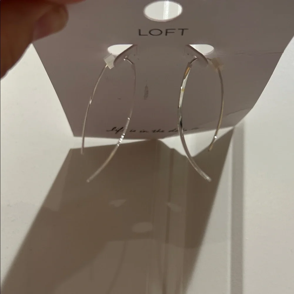 LOFT Sleek Silver Drop Earrings - Picture 6 of 6